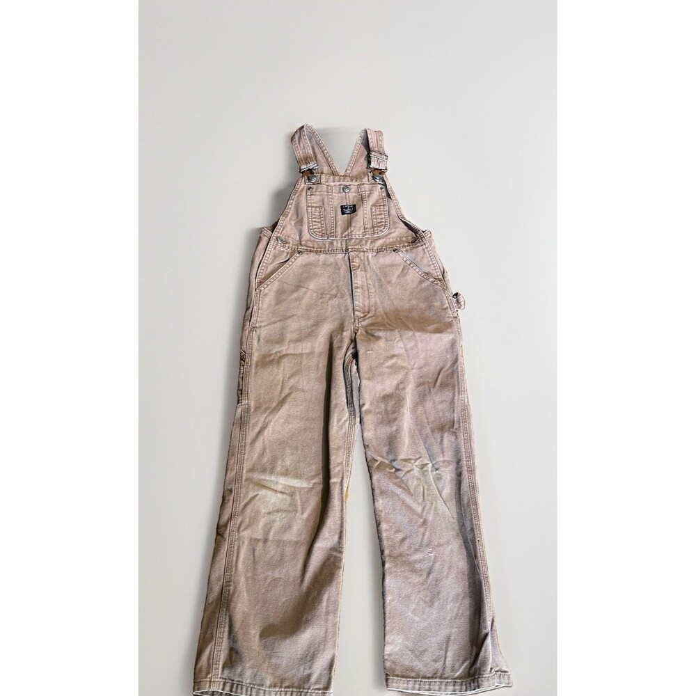 Vintage Lakin & McKey Brown Canvas Overalls Kids Size 12 Workwear